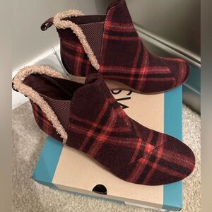Toms Kelsey plaid booties